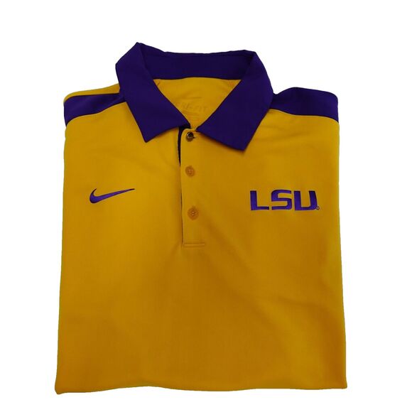 LSU Tigers Polo Shirt Mens Medium College Football Sports Game Day Louisiana LSU - Picture 2 of 14